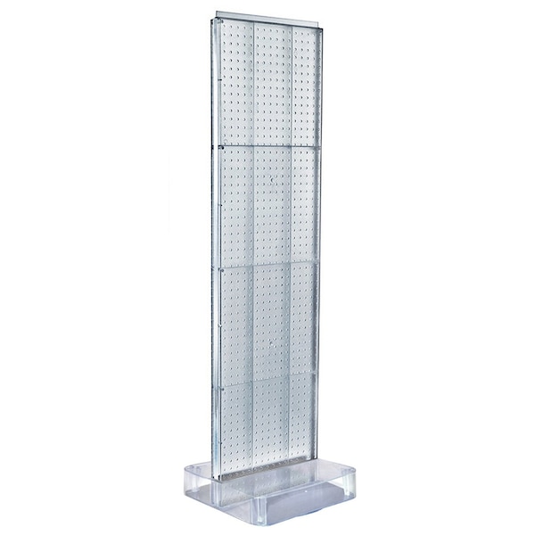 Two-Sided Pegboard Floor Display On a Square Studio Base